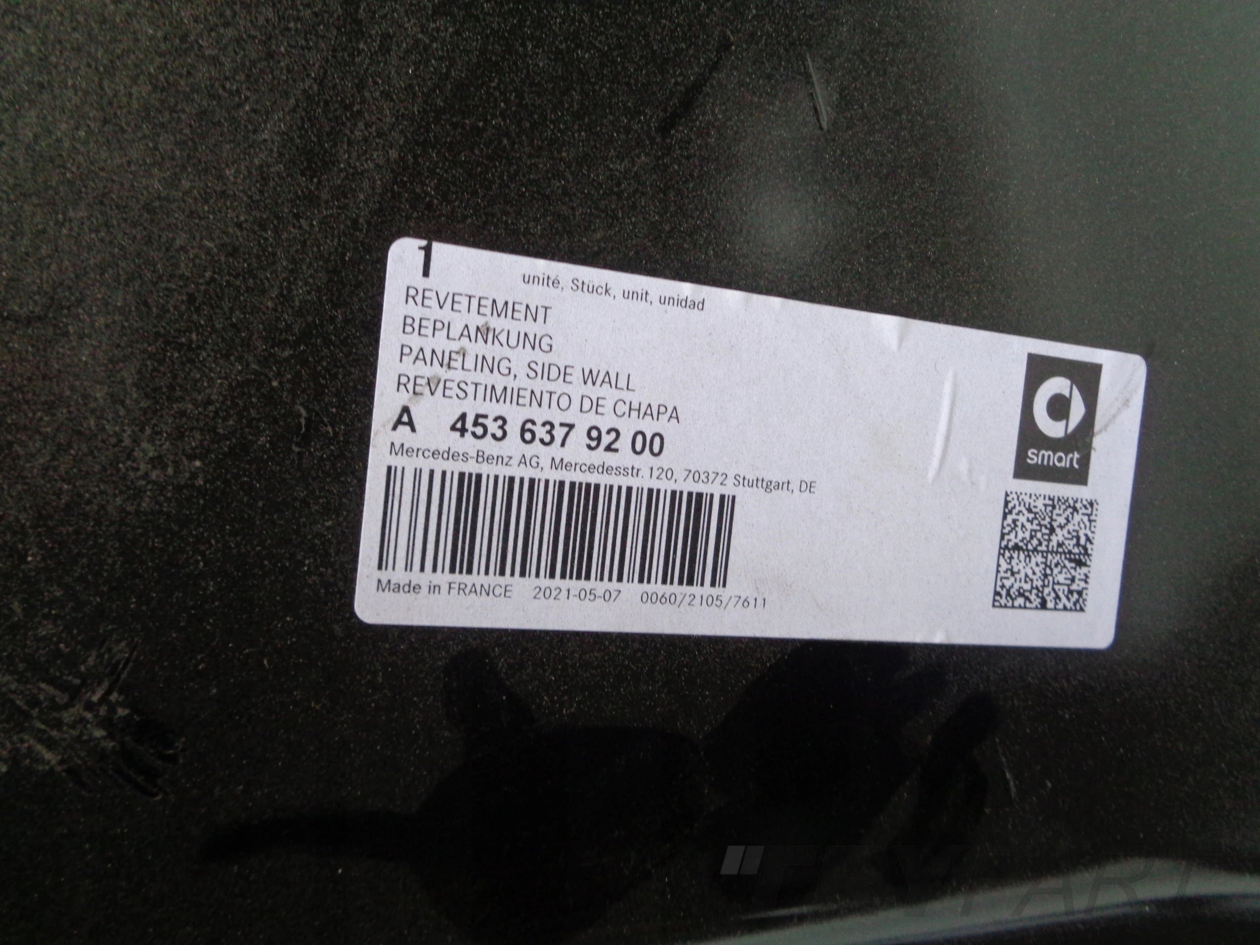 Front Right Door Sill Panel SMART FORFOUR W453 14-