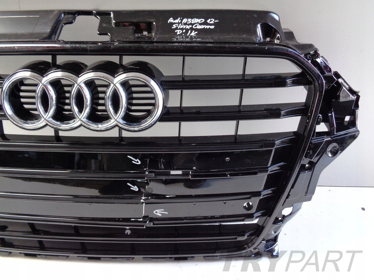 GRILL GRILLE FOR AUDI A3 8V 8V0 12-16 S-LINE SHADOW BLACK