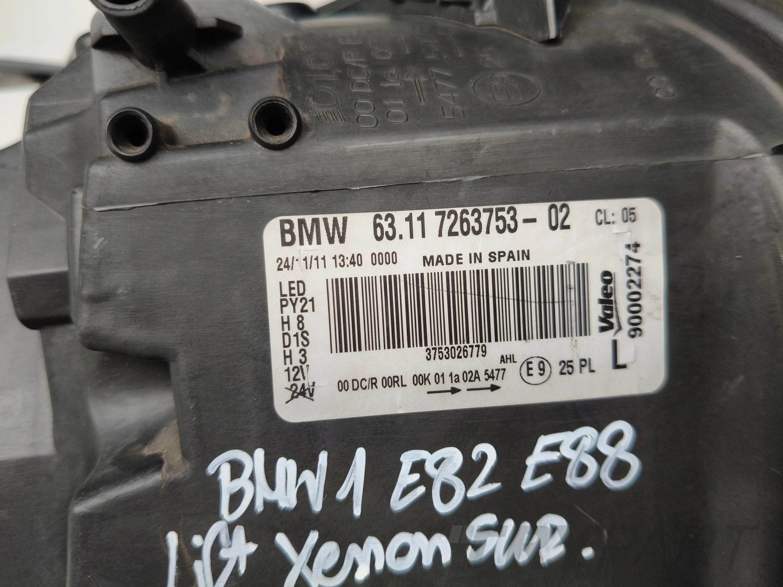 LEFT HEADLIGHT BMW 1 E82 E88 COUPE CABRIO XENON ADAPTIVE