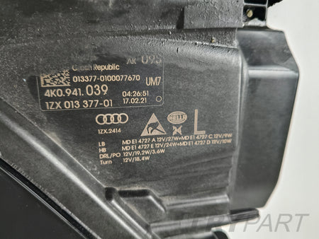 LEFT HEADLIGHT LAMP AUDI A6 C8 4K 4K0 18- FULL LED
