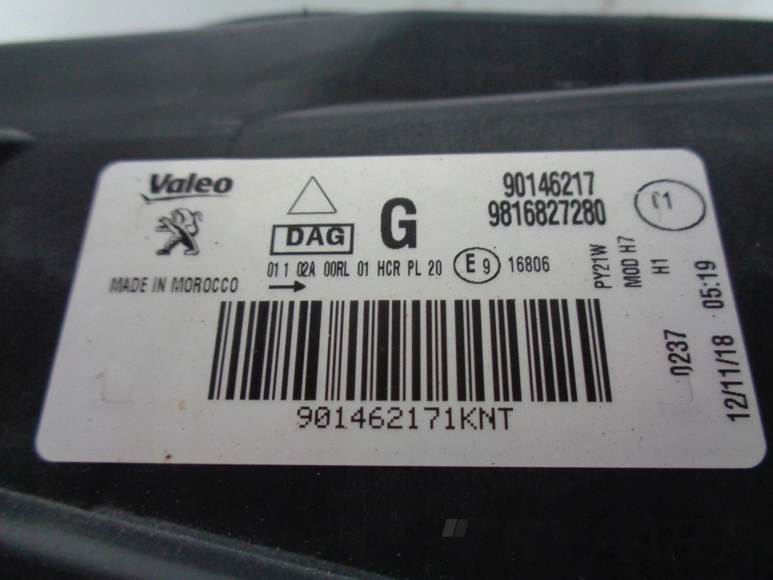 LEFT HEADLIGHT PEUGEOT RIFTER 18- LED