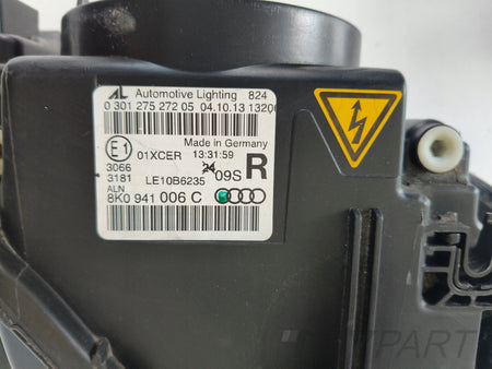 RIGHT HEADLIGHT LAMP AUDI A4 B8 8K0 8K 11-15 LIFT XENON LED NON-ADAPTIVE
