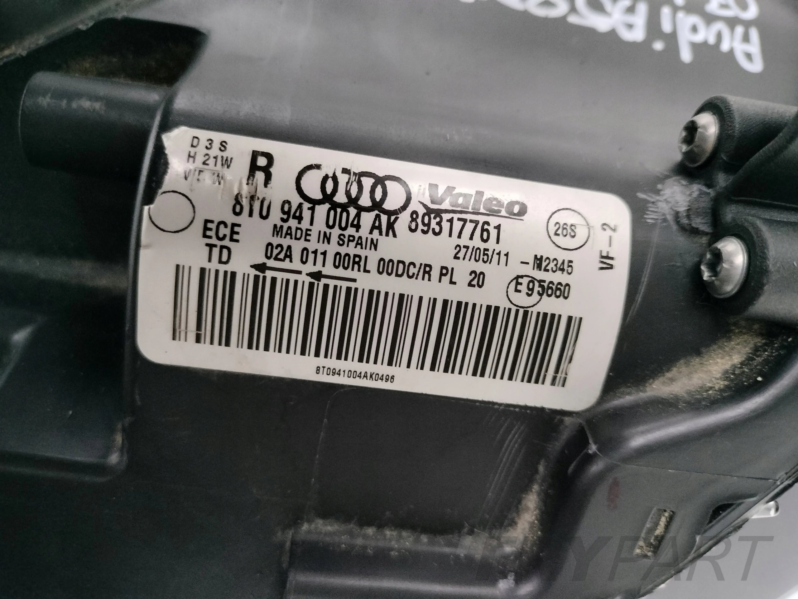 RIGHT HEADLIGHT LAMP AUDI A5 8T 8T0 07-11 XENON LED NON-ADAPTIVE