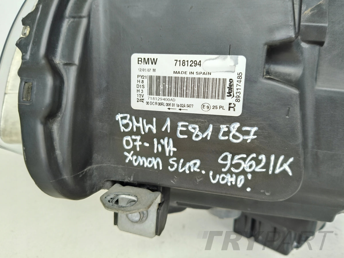 RIGHT HEADLIGHT LAMP BMW 1 E81 E87 07-10 LIFT XENON ADAPTIVE