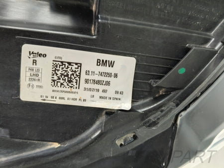 RIGHT HEADLIGHT LAMP BMW X1 F48 19- LIFT FULL LED