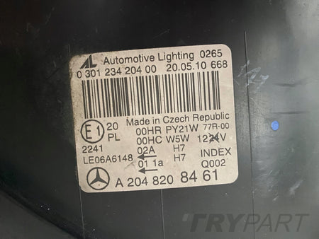 RIGHT HEADLIGHT LAMP MERCEDES C-CLASS W204 07-10
