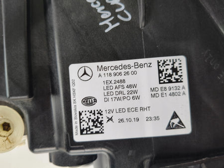 RIGHT HEADLIGHT LAMP MERCEDES CLA W118 18- FULL LED