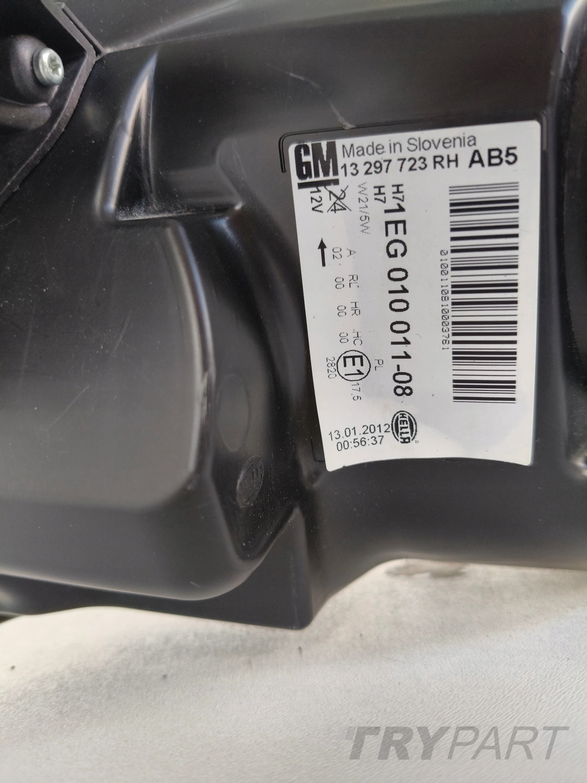 RIGHT HEADLIGHT LAMP OPEL ASTRA J 09- DARK