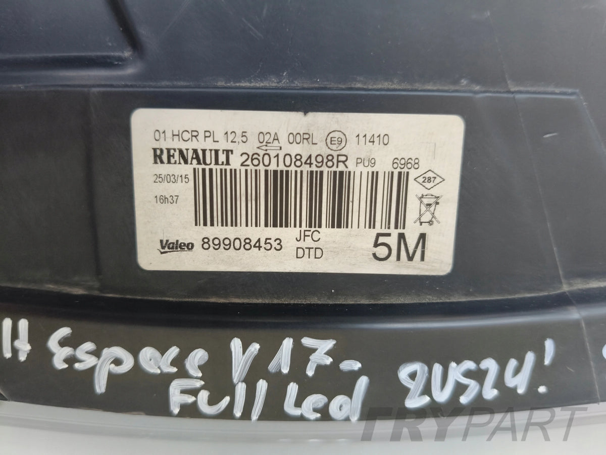 RIGHT HEADLIGHT LAMP RENAULT ESPACE V 17- FULL LED