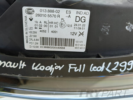 RIGHT HEADLIGHT LAMP RENAULT KADJAR 18- FACELIFT FULL LED