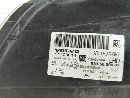 RIGHT HEADLIGHT LAMP VOLVO S80 V70 13- FACELIFT XENON LED ADAPTIVE