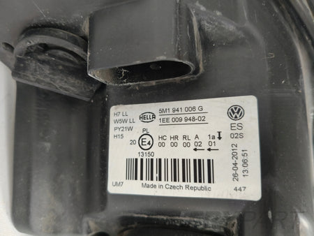 RIGHT HEADLIGHT LAMP VW GOLF VI 6 PLUS + 5M 5M0