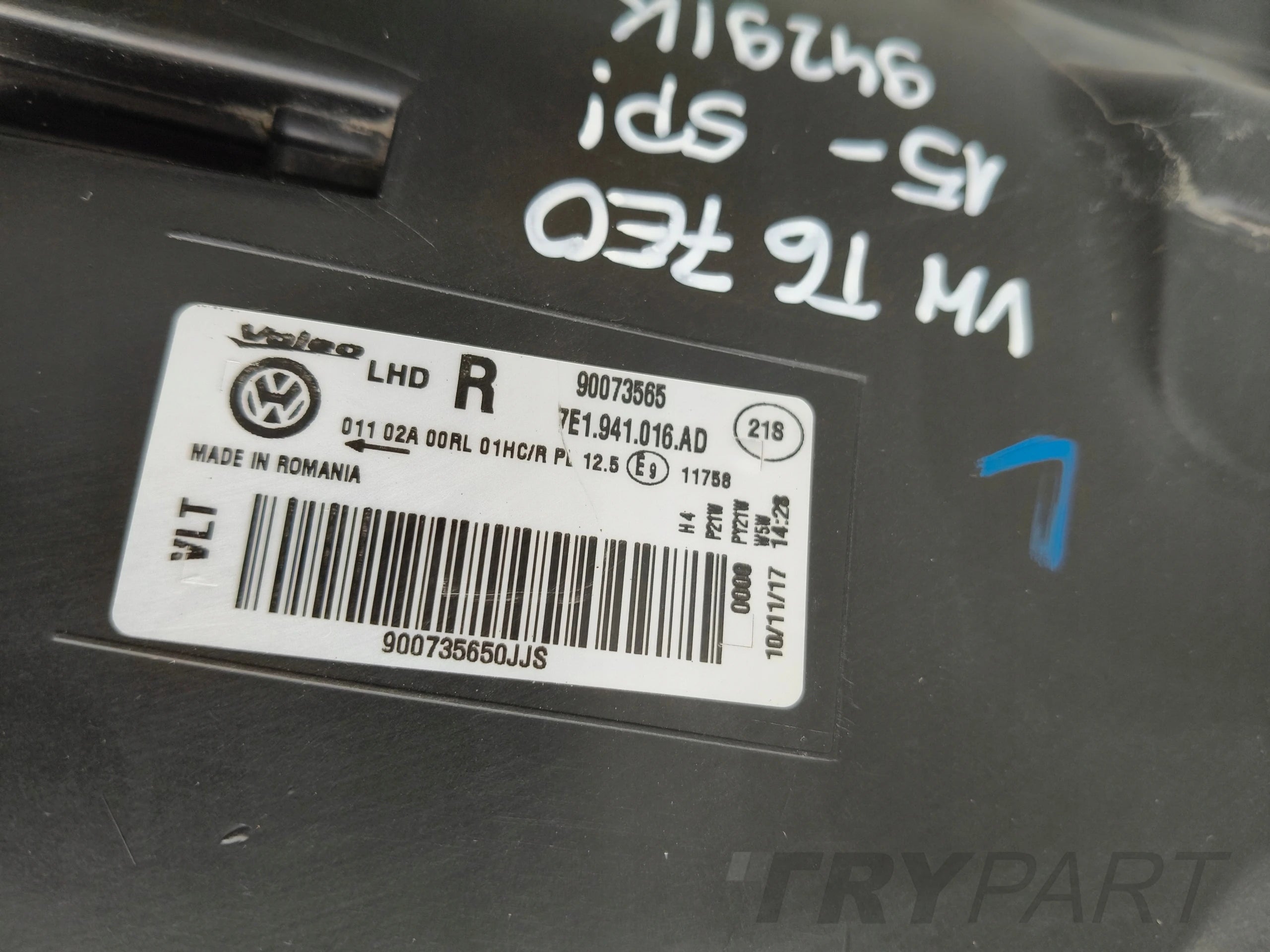 RIGHT HEADLIGHT LAMP VW T6 7E 7E0 15-