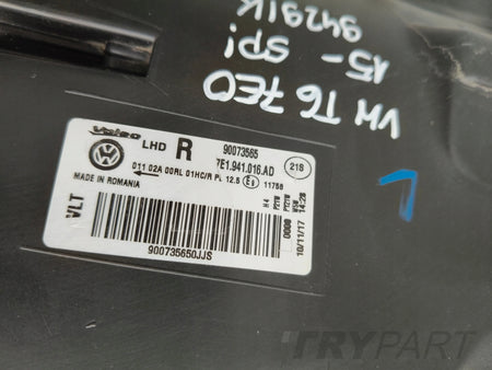 RIGHT HEADLIGHT LAMP VW T6 7E 7E0 15-