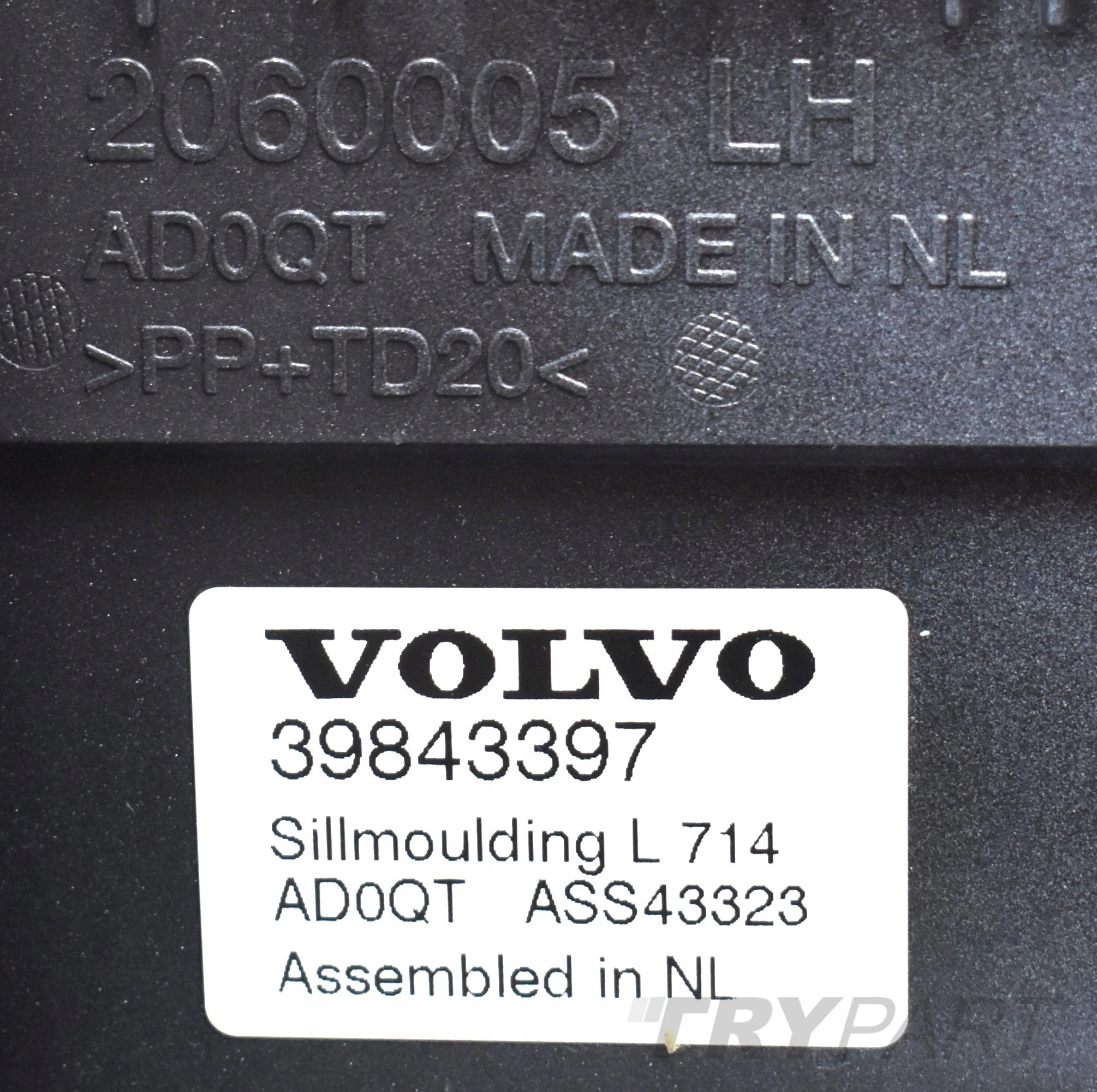 VOLVO S90 V90 R DESIGN LEFT SILL SKIRT ORG IN COLOR 39843397
