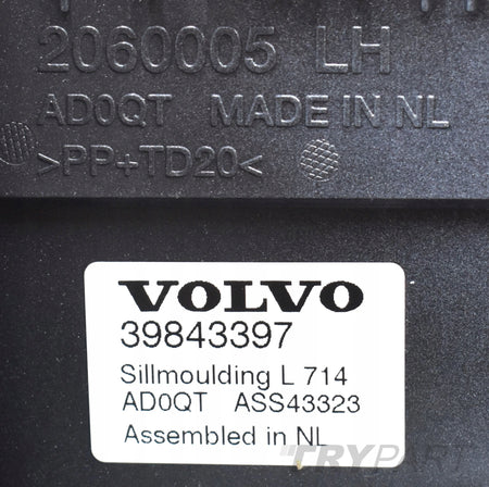 VOLVO S90 V90 R DESIGN LEFT SILL SKIRT ORG IN COLOR 39843397