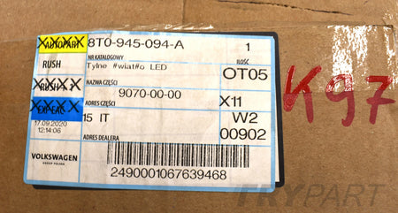 AUDI A5 8T0 SPORTBACK TAILGATE TAIL LIGHT RIGHT ORG EU