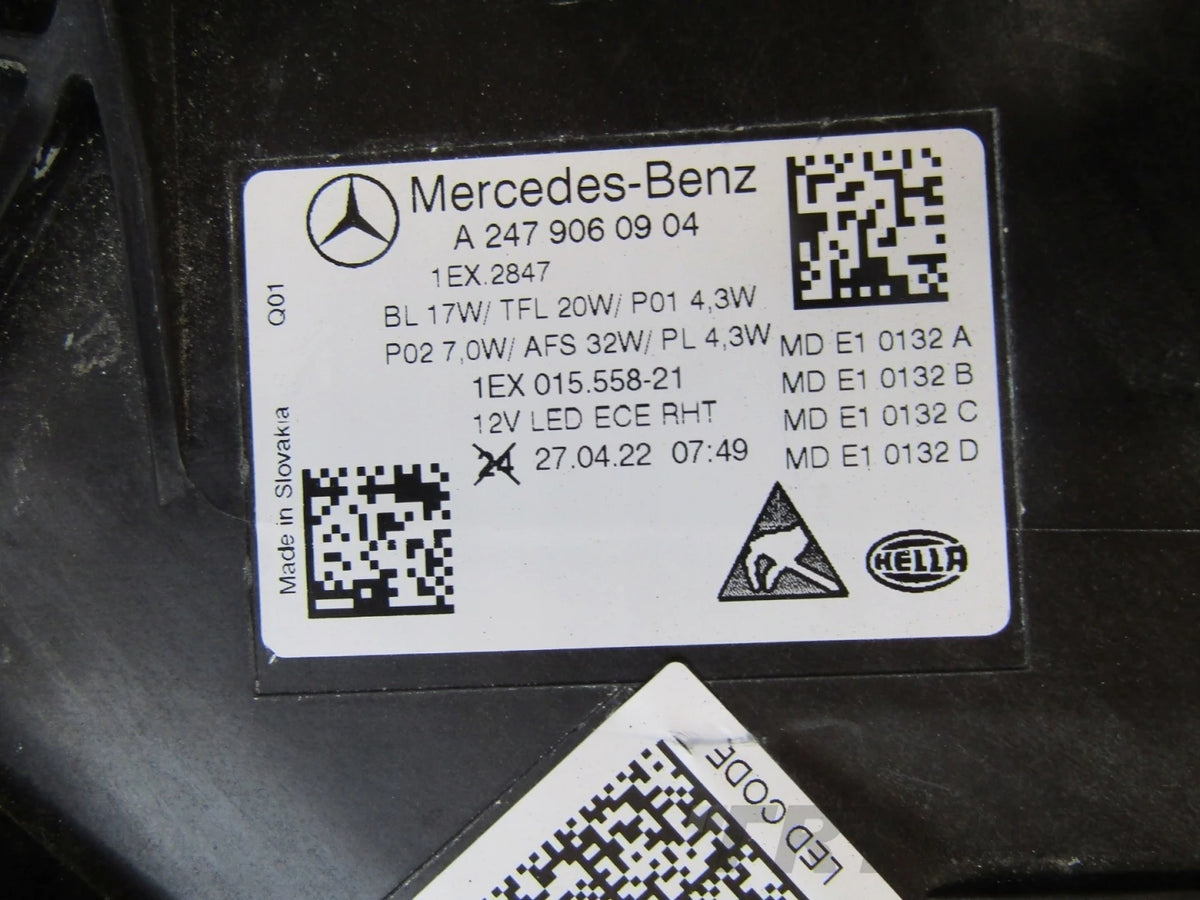 HEADLIGHT MERCEDES B CLASS W247 LED LIFT PERFORMANCE LH LEFT 22- A2479060