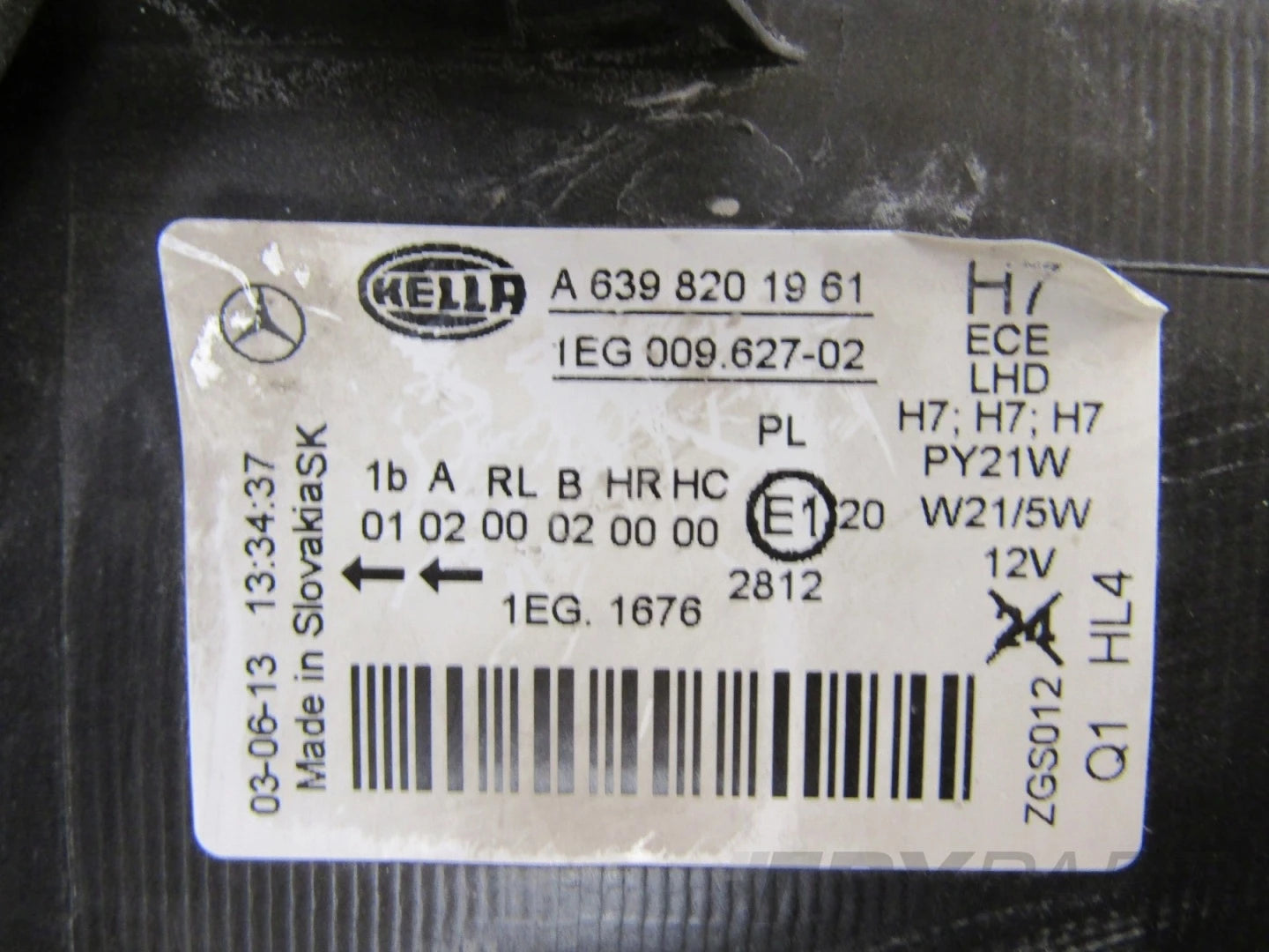 MERCEDES VITO VIANO W639 LIFT HEADLIGHT STANDARD 10- RH A6398201961