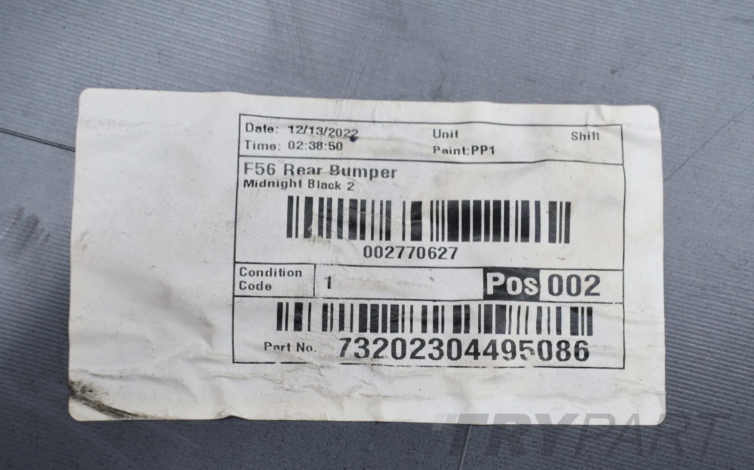 MINI COOPER F55 F56 REAR BUMPER ORG