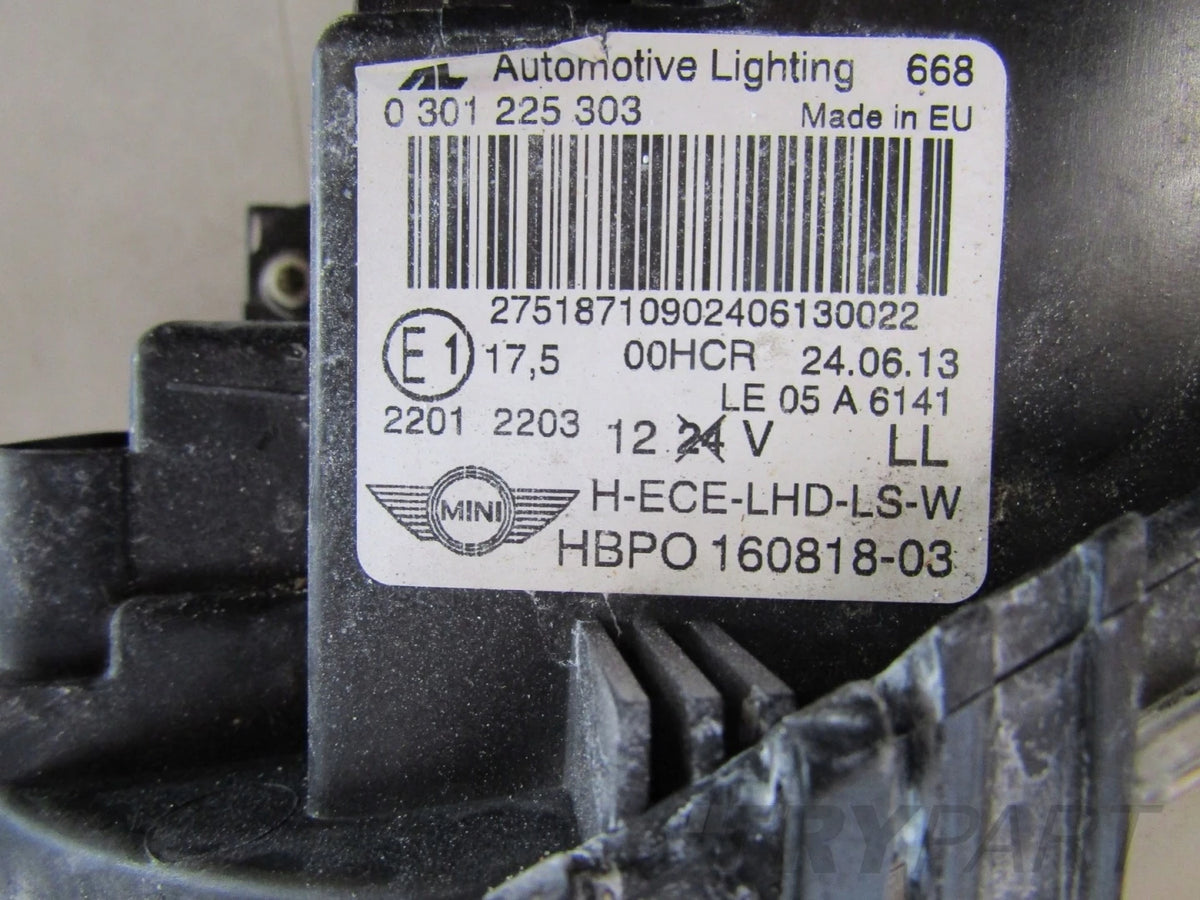 HEADLIGHT MINI COOPER CLUBMAN R55 R56 R57 STANDARD LH LEFT 07-14 HBPO160818
