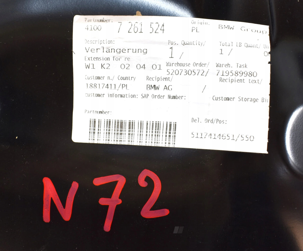BMW 5 F10 REAR RIGHT FENDER LINER NEW ORG