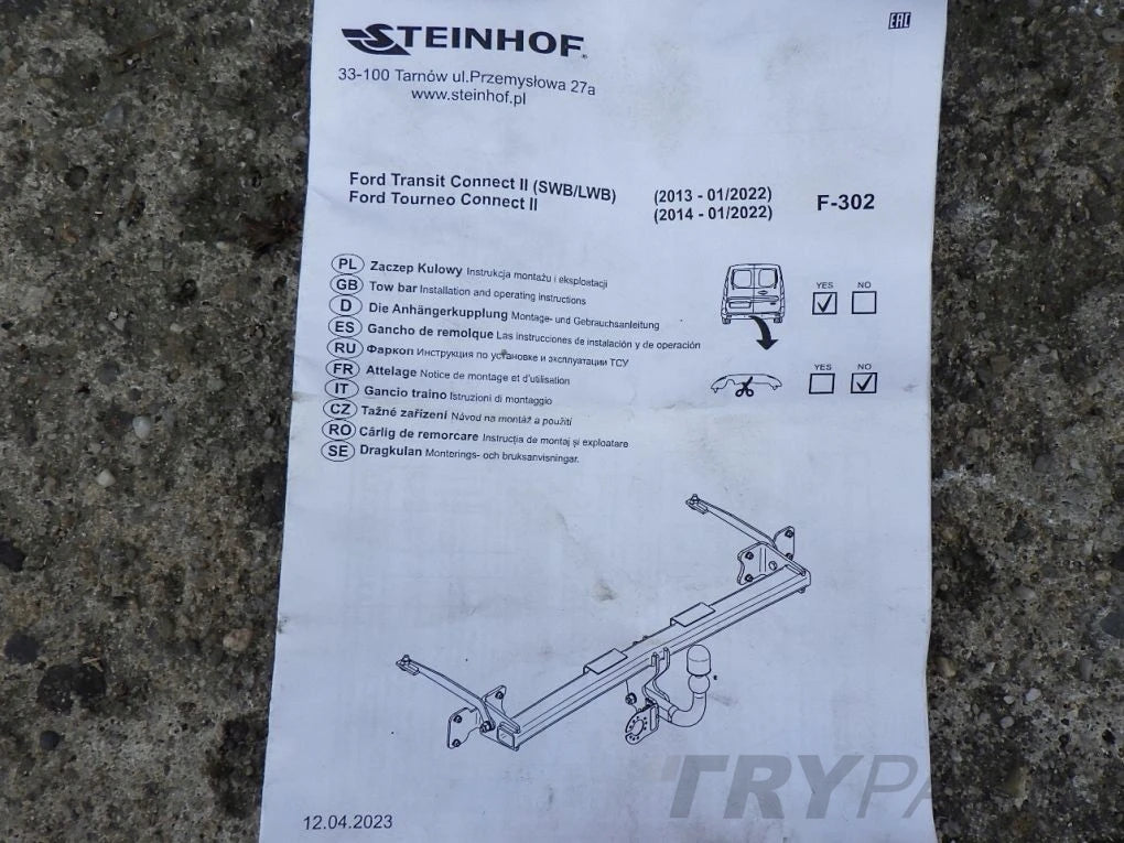 FORD TRANSIT CONNECT MK2 II 12- Tow Hitch