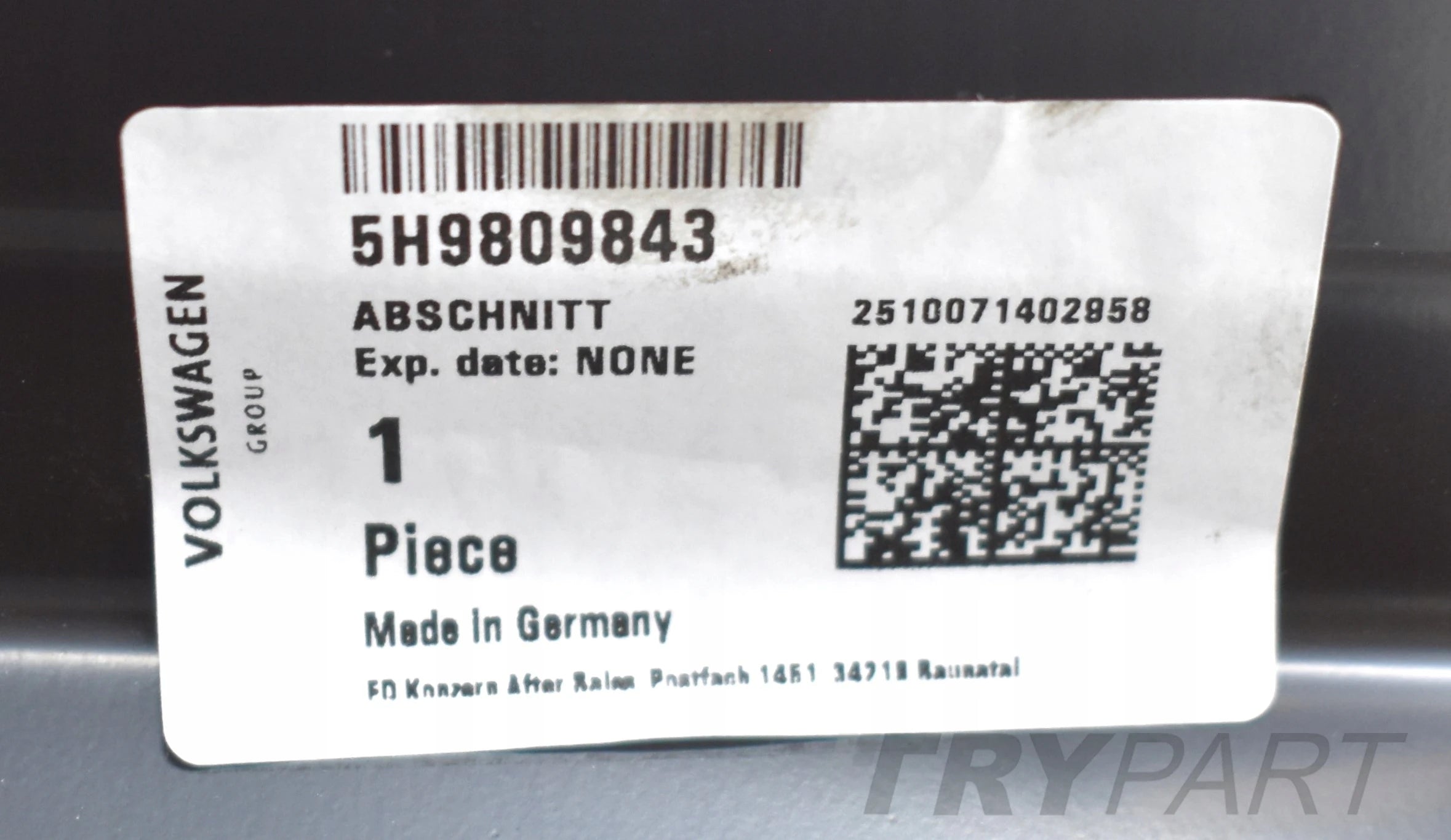 VW GOLF VIII 5H9 LEFT SILL PANEL B-PILLAR KNUCKLE ORG 5H9809843