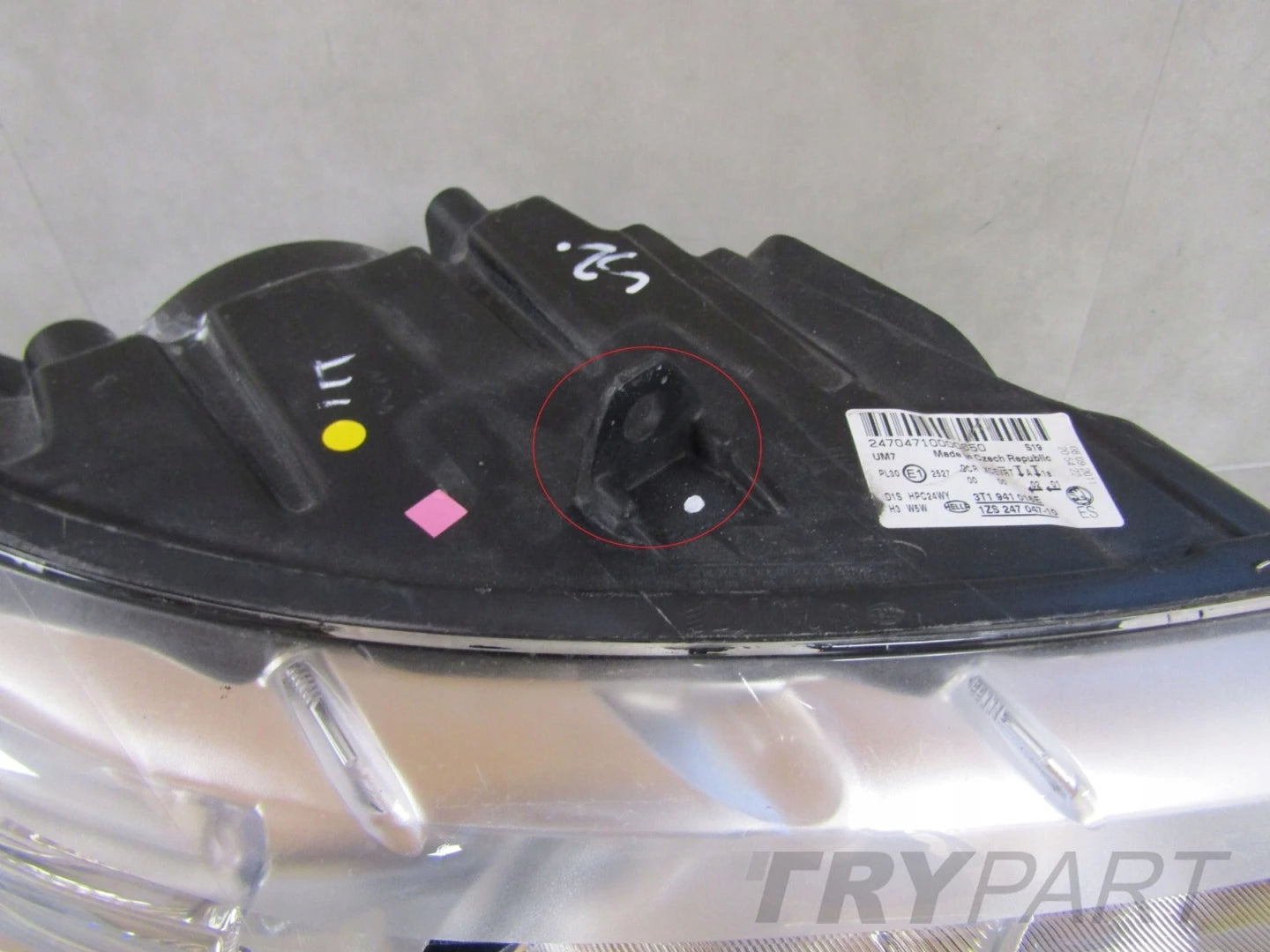 HEADLIGHT SKODA SUPERB II 2 XENON SWIVELING 08-13 RH 3T1941016E