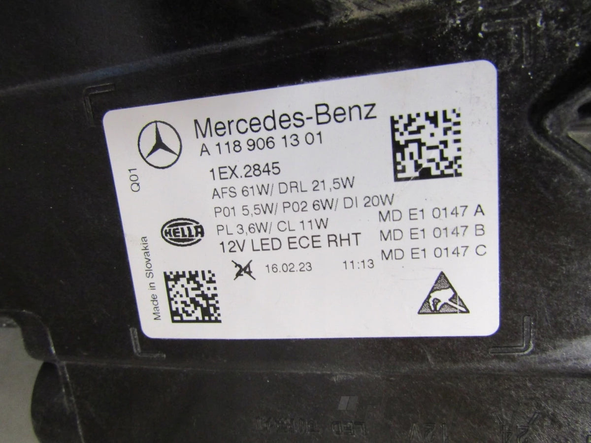 MERCEDES CLA W118 LIFT MULTIBEAM 23- HEADLIGHT LH A1189061301
