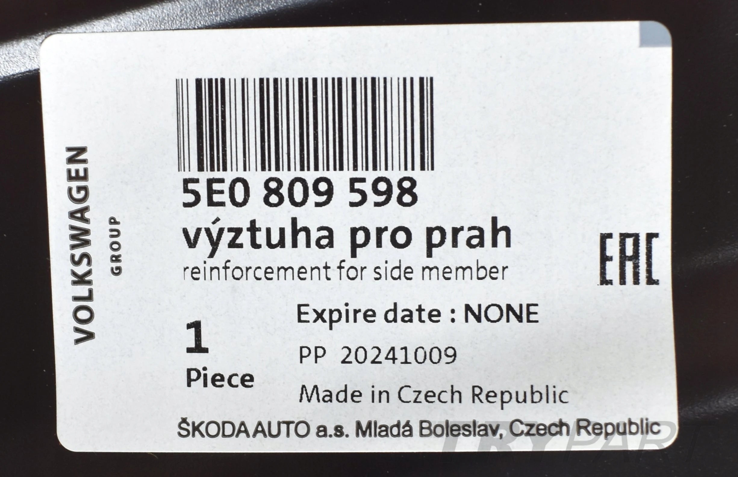 SKODA OCTAVIA III 5E INNER FENDER RIGHT ORG 5E0810598