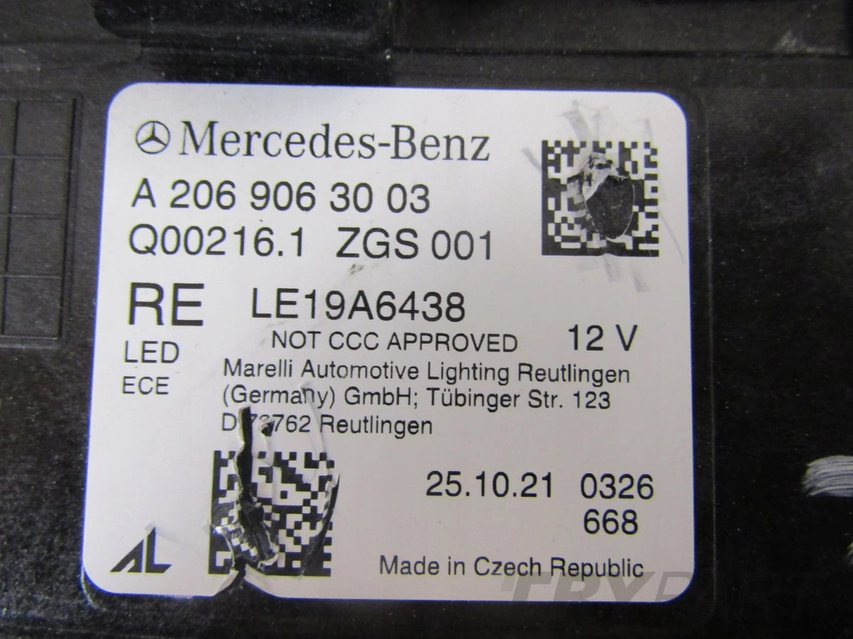 MERCEDES C-CLASS W206 FULL LED DIGITAL LIGHT 22- RH RIGHT HEADLAMP A2069