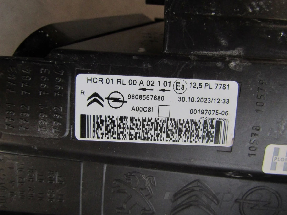 HEADLIGHT CITROEN JUMPY III 3 16-23 VIVARO STANDARD 19-23 RH RIGHT 98085676