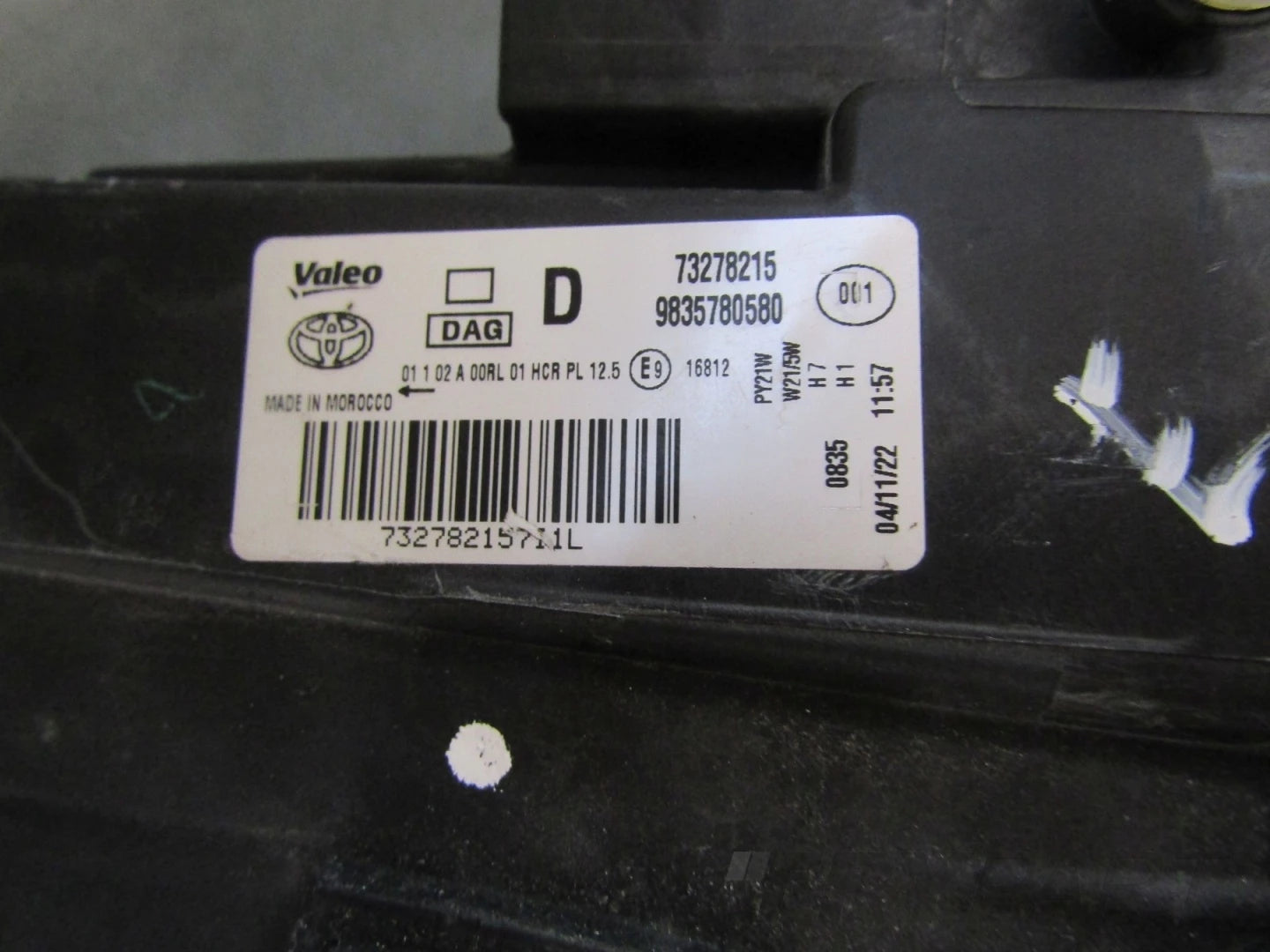 HEADLAMP TOYOTA PROACE CITY REGULAR RH RIGHT 19- 9835780580