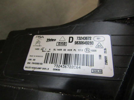 Front Lamp Citroen C4 LED 20- RH 9830649280