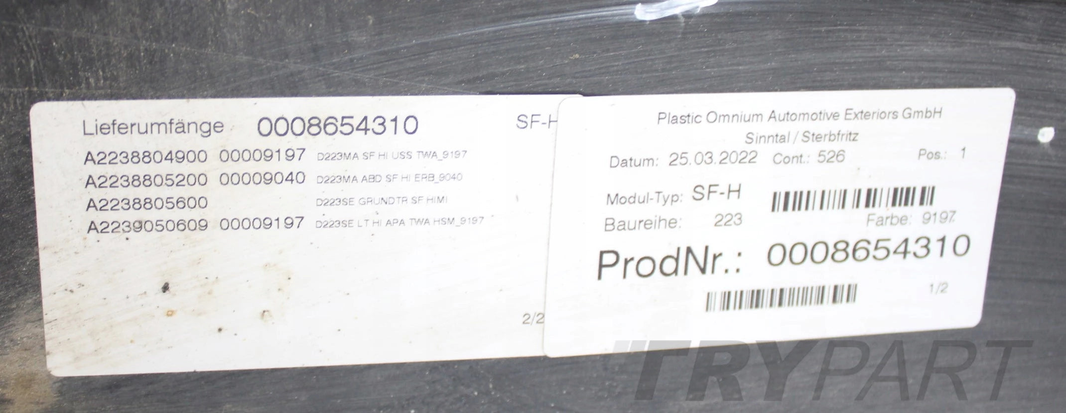 MERCEDES S CLASS W223 MAYBACH REAR BUMPER (ORIGINAL) + BOTTOM