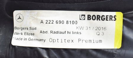 MERCEDES S CLASS W222 RIGHT REAR FENDER ORG