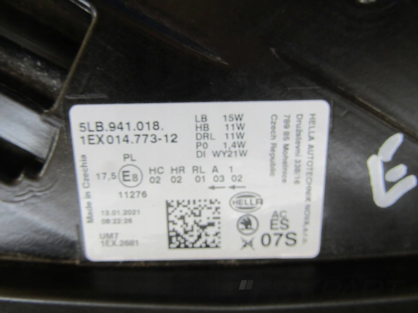 HEADLIGHT SKODA ENYAQ LED 20- RH RIGHT 5LB941018