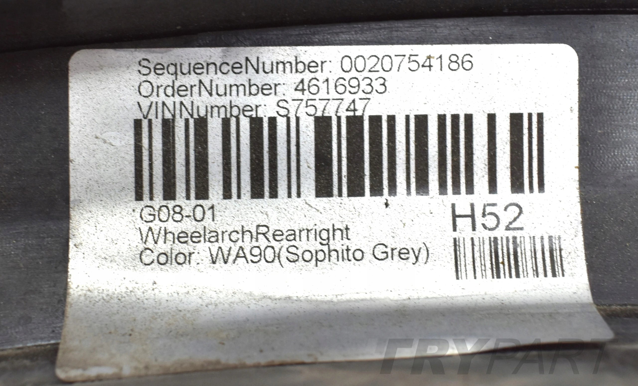 BMW IX3 G08 M PACKAGE RIGHT REAR FENDER TRIM ORIGINAL