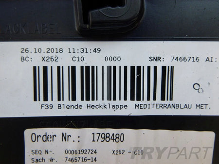 BMW X2 F39 Rear Trunk Lid Trim