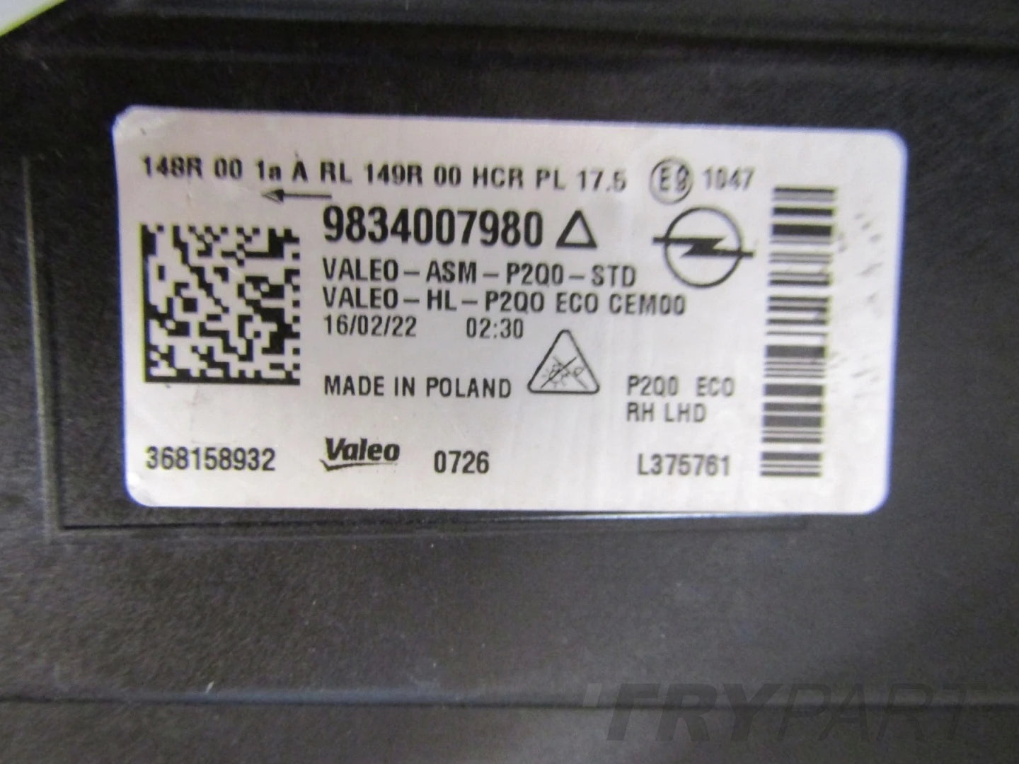 FRONT HEADLIGHT OPEL MOKKA B II 2 LED 20- RH RIGHT 9834007980