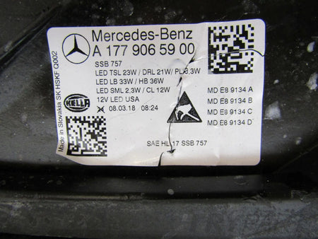 MERCEDES A CLASS W177 FULL LED MULTIBEAM USA 18-22 LH HEADLIGHT