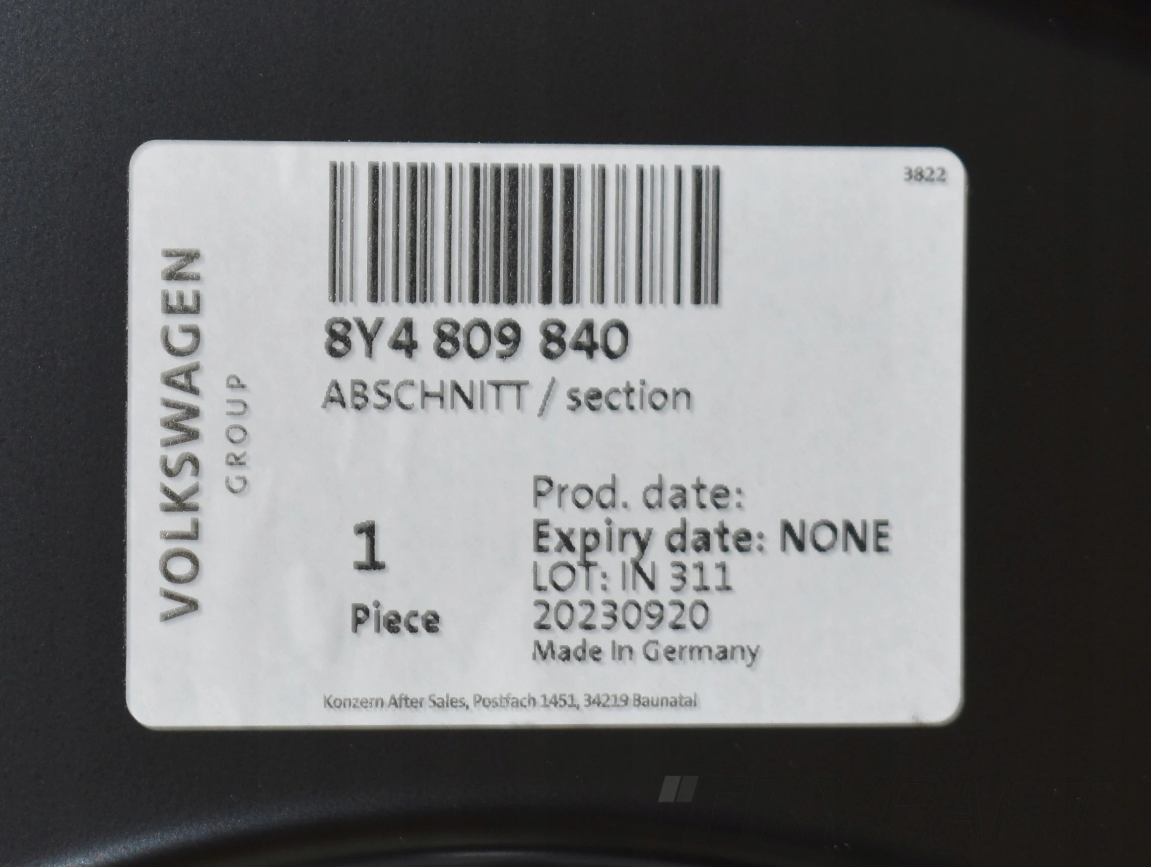 AUDI A3 8Y 8Y4 RIGHT SILL PANEL C-PILLAR FRAME ORG NEW 8Y4809840