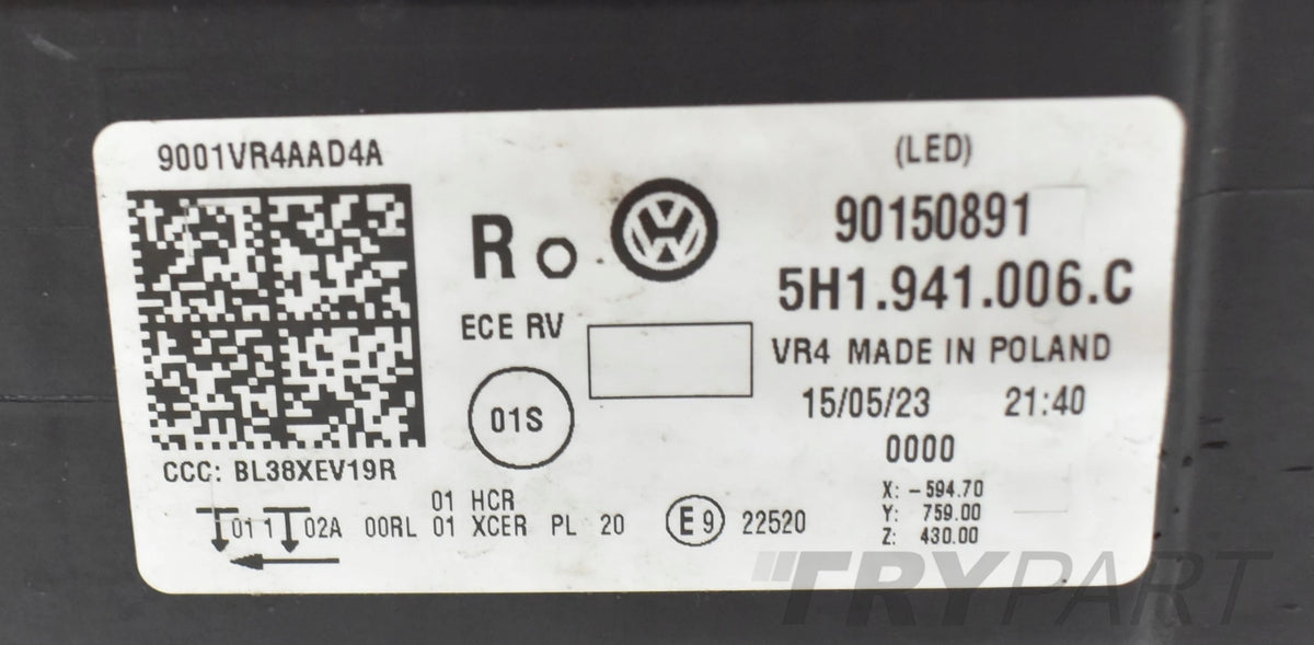 VW GOLF VIII 5H1 HEADLIGHT RIGHT FRONT EU LED