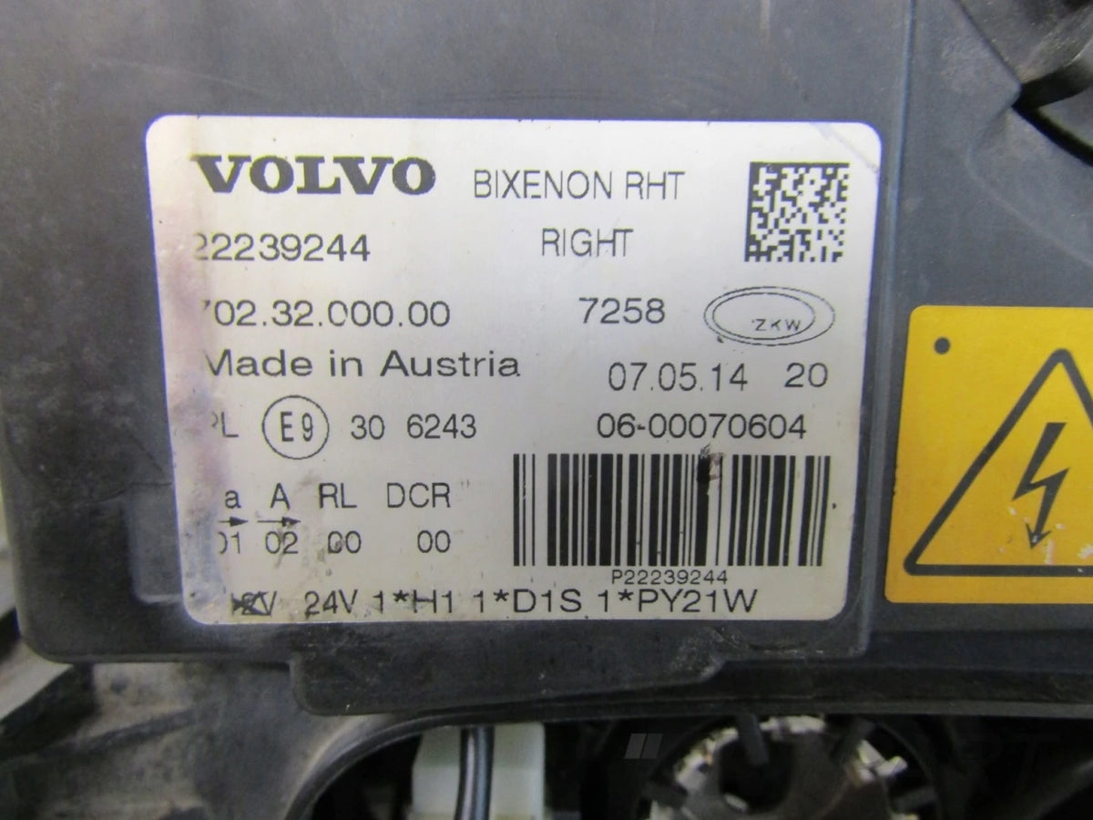 VOLVO FH 4 HEADLIGHT XENON NON-SWIVEL 12-20 RIGHT 22239244