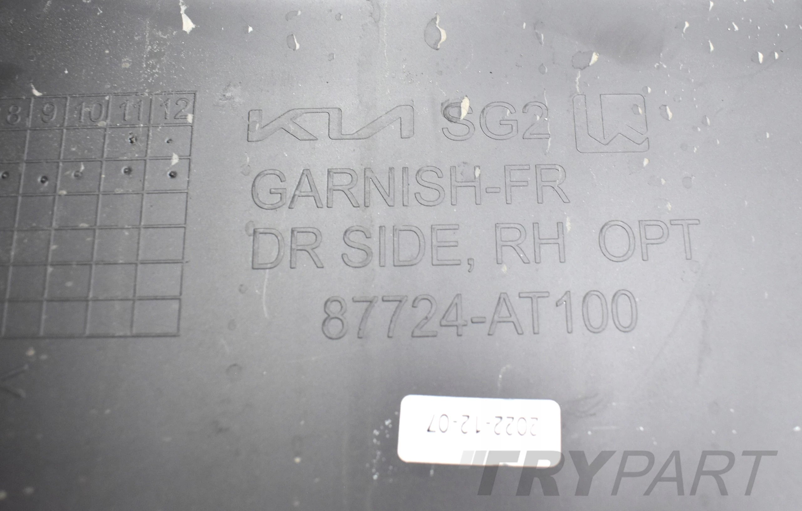 KIA NIRO II RIGHT FRONT DOOR MOULDING ORG