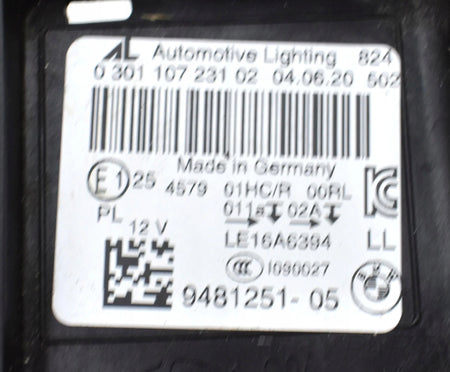 BMW Z4 G29 LEFT FRONT HEADLIGHT FULL LED ORG EU 9481251-05