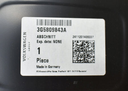 VW PASSAT B8 3G5 LEFT REAR FENDER PANEL REAR ORG SEDAN 3G5809843A