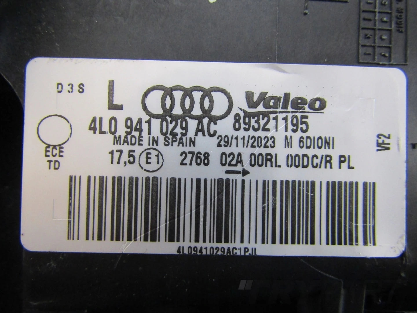 AUDI Q7 4L XENON HEADLIGHT NON-SWIVEL LIFT 09-15 LH LEFT 4L0941029