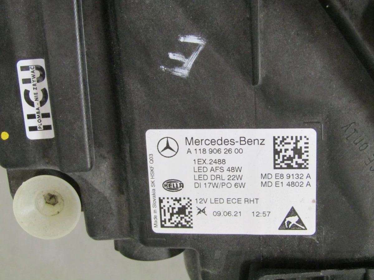 Front Lamp Mercedes CLA W118 Full Led High Performance RH 19-23 A118906260